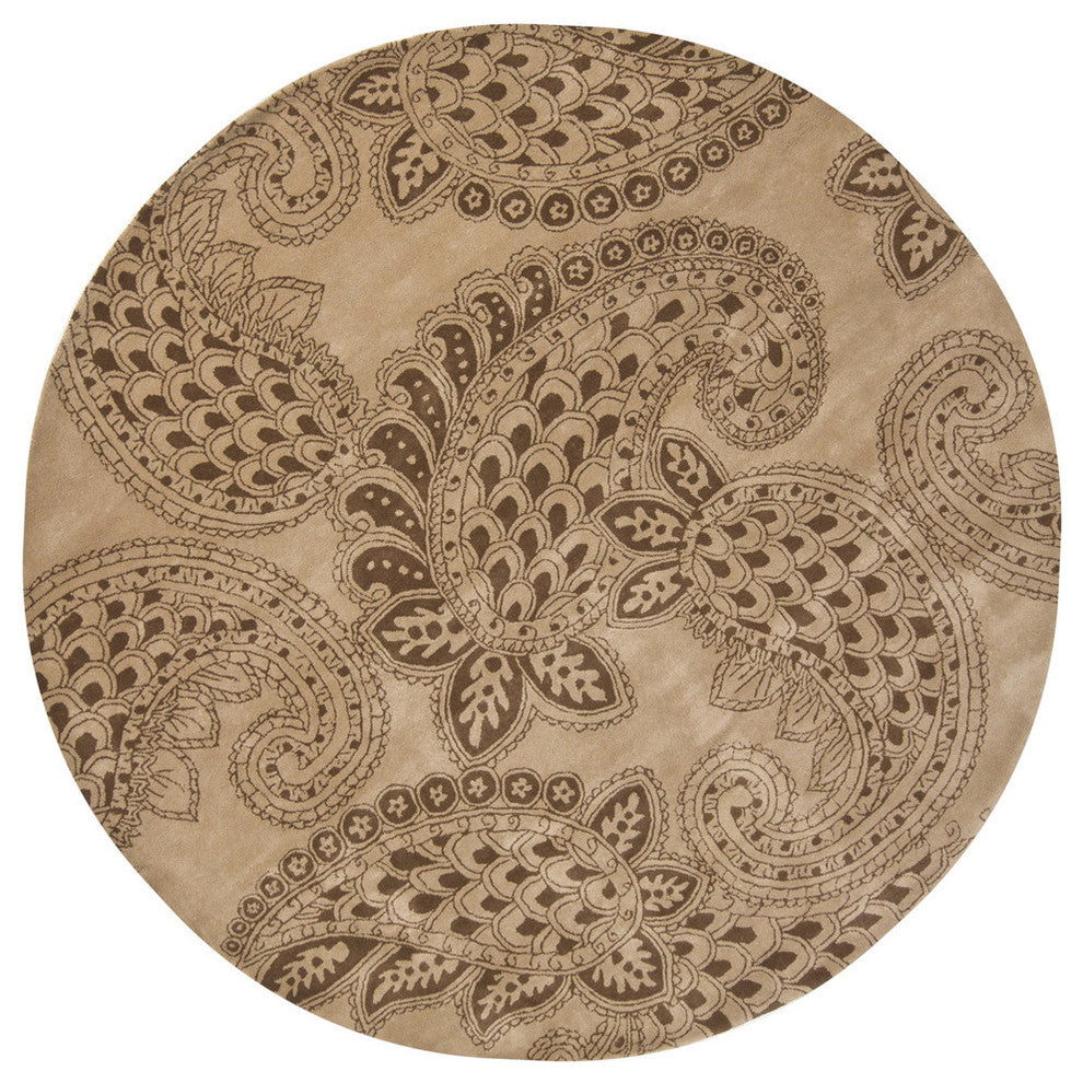 Rowe Contemporary Area Rug, Green, 7'9" Round
