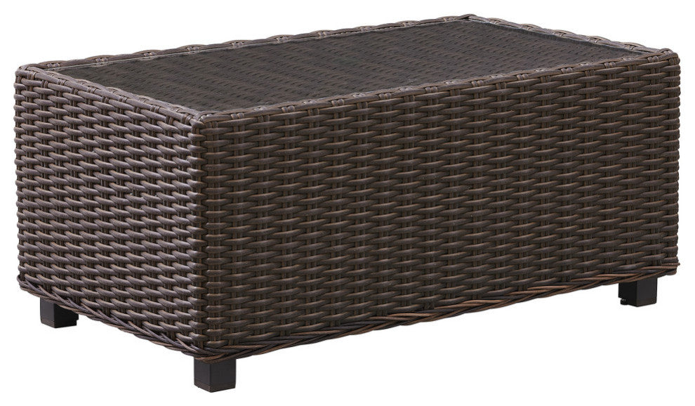 Martha Stewart Cedarstone 4-Piece Outdoor Conversation Set, Dark Brown