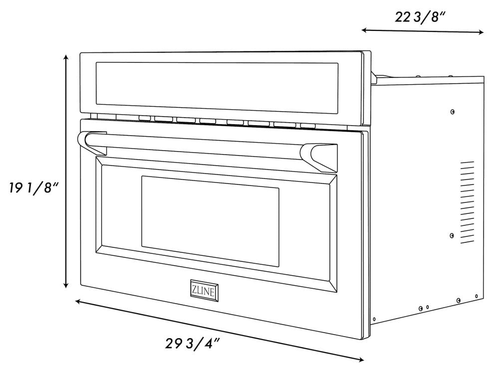 ZLINE 30" Microwave Oven, DuraSnow With Champagne Bronze MWOZ-30-SS-CB