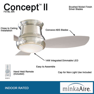 MinkaAire Concept II 44 LED Concept II 44" 3 Blade Indoor LED - Brushed Nickel