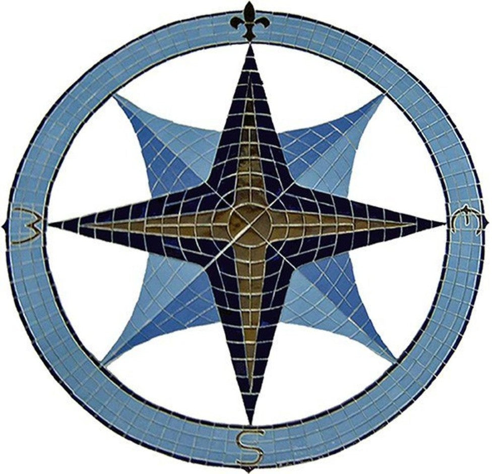 Compass Rose Ceramic Swimming Pool Mosaic 60