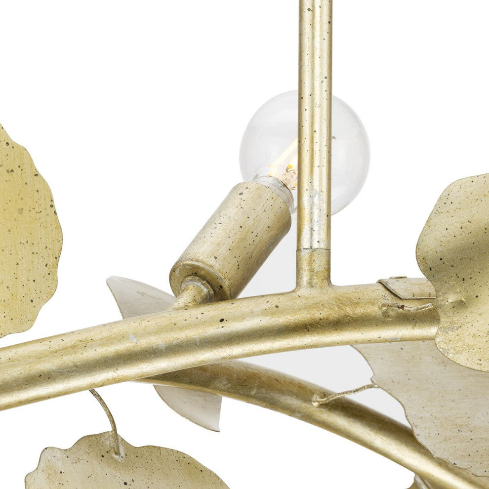 Laurel Collection 7-Light Island Linear Chandelier Light, Gilded Silver