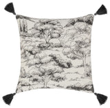 Stonework 22" Cotton Linen Blend Throw Pillow, Gray