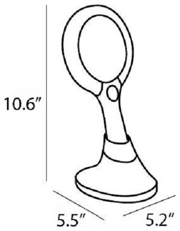 Table and Handheld Magnifying Mirror With LED Lights., Polished Chrome