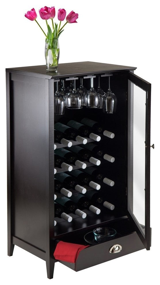Bordeaux 20-Bottle Wine Cabinet, Espesso
