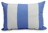 Decorative Striped Outdoor Throw Pillow, Light Blue, 14"x20"