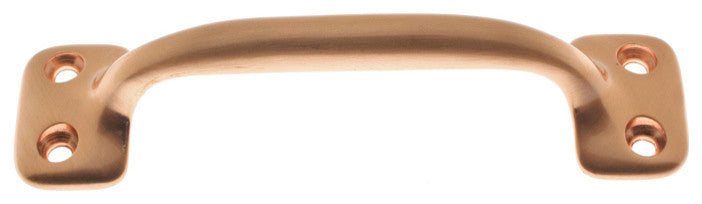 Genuine Solid Brass 4" c/c Sash Lift/Door Pull, Bright Copper