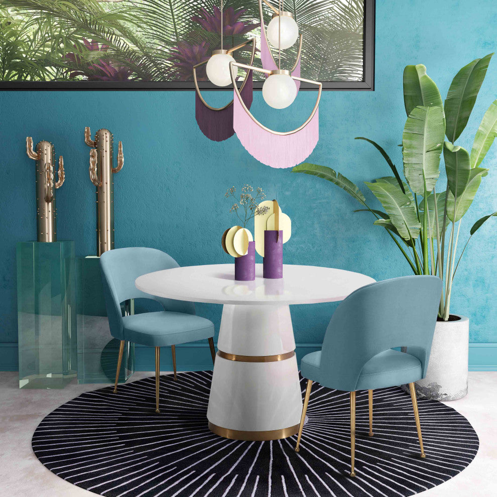 Swell Sea Blue Velvet Chair - Blue
