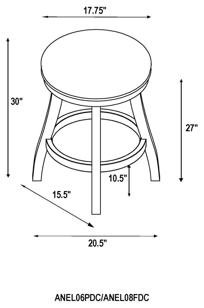 Ellie Bar Stool, Brown, Bar Height