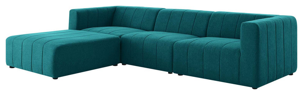 Sectional Sofa Set, Fabric, Teal Blue, Modern, Living Lounge Hotel Hospitality