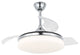 42" Reversible Ceiling Fan with Retractable Blade and Led Light 36W, Chrome, 42"