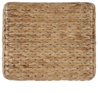 Robias 24.5 Rectangular Rattan and Water Hyacinth Counter Stool, Light Brown