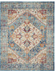 8 x 10 Ivory and Light Blue Distressed Area Rug