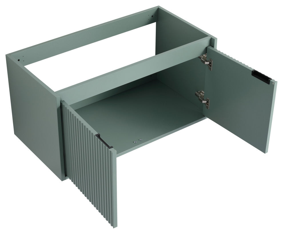 TATEUS 36" Stylish Wall-Mounted Bathroom Vanity with Drop-Shaped Resin Sink