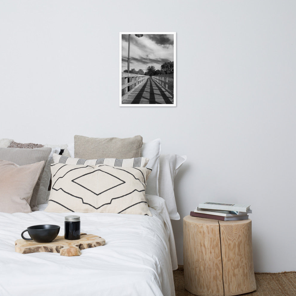 Follow the Lines Rural Landscape Framed Photo Paper Wall Art Prints, White, 18" X 24"