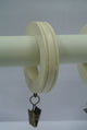 1 3/4" Banded Designer Curtain Rings, Ivory, Set of 14