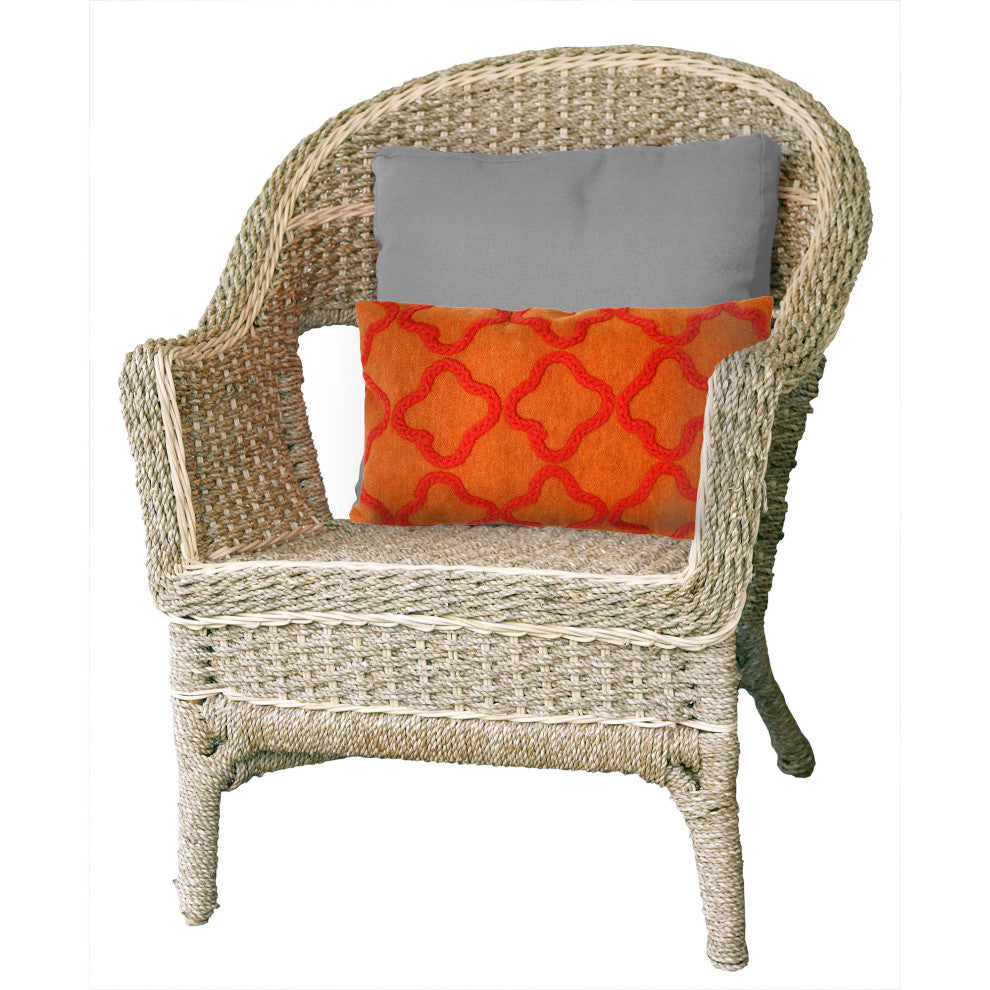 Visions I Crochet Tile Indoor/Outdoor Pillow, Orange, 20" Square