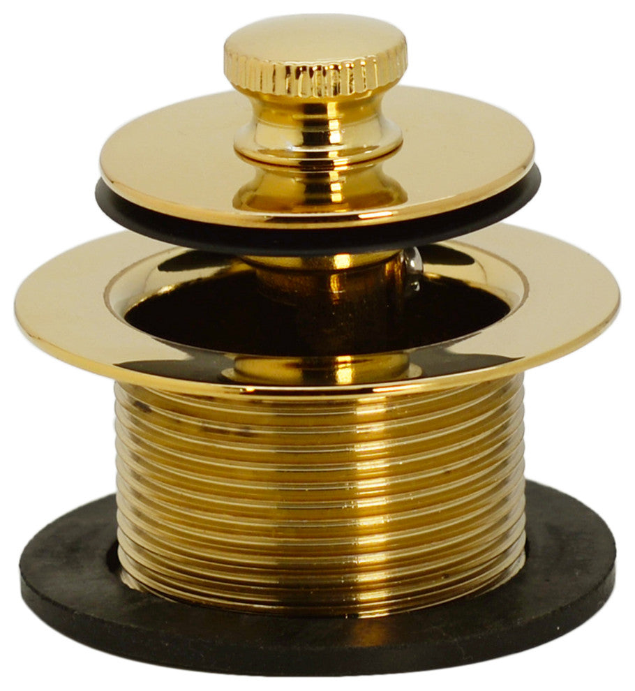 Illusionary Overflow 12" & 4" Sch. 40 PVC Bath Waste and Overflow Lift, Polished Brass