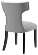 Light Gray Curve Dining Side Chair Fabric Set of 2