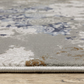 Emery Abstract Objects Grey/Blue Indoor Area Rug, 9'10" x 12'10"