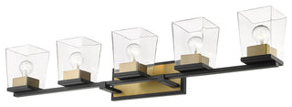 Z-Lite 475-5V Bleeker Street 5 Light 43"W Bathroom Vanity Light - Matte Black /
