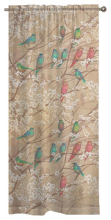 Laural Home Birds and Blossoms Sheer Window Curtain