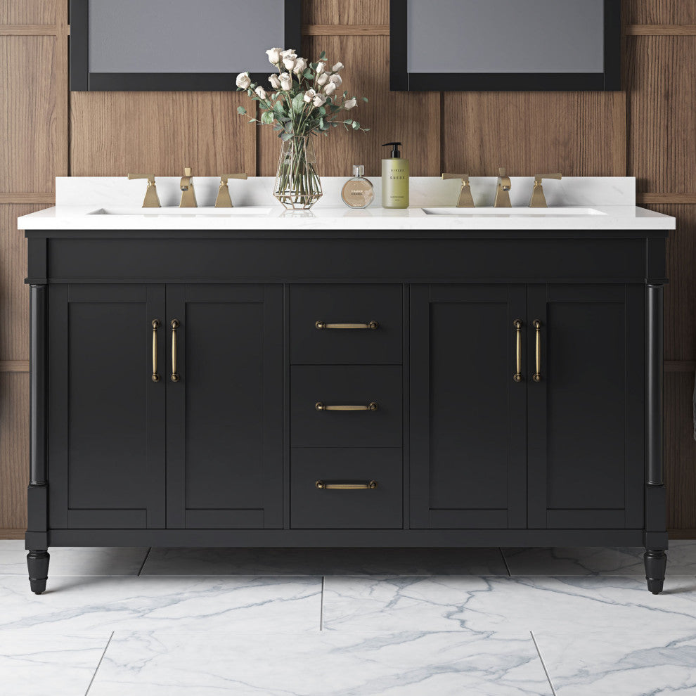 OVE Decors Salisbury Bathroom Vanity, Black, 60 in