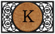 Armada Circle Monogram Doormat 18"x30", Letter K