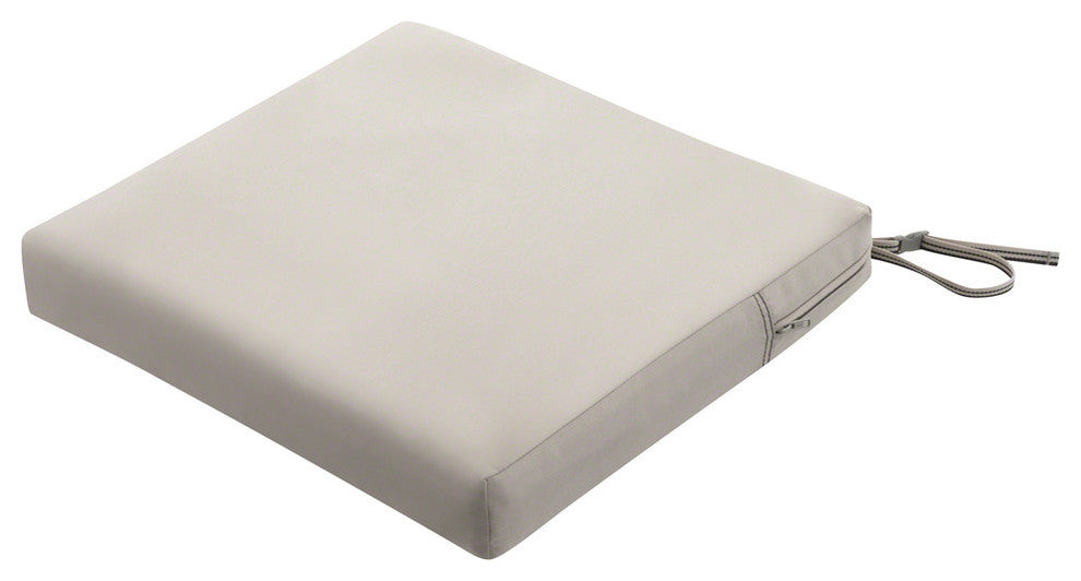Square Patio Seat Cushion Slip Cover and Foam, Mushroom, 21"x21"x3"
