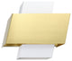 Timparpossa 1-Light Wall Light, White, Brushed Brass Finish