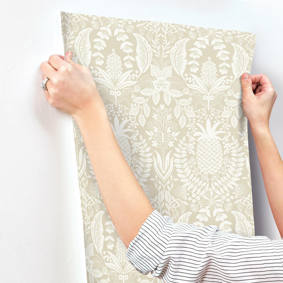 Pineapple Damask Linen Wallpaper
