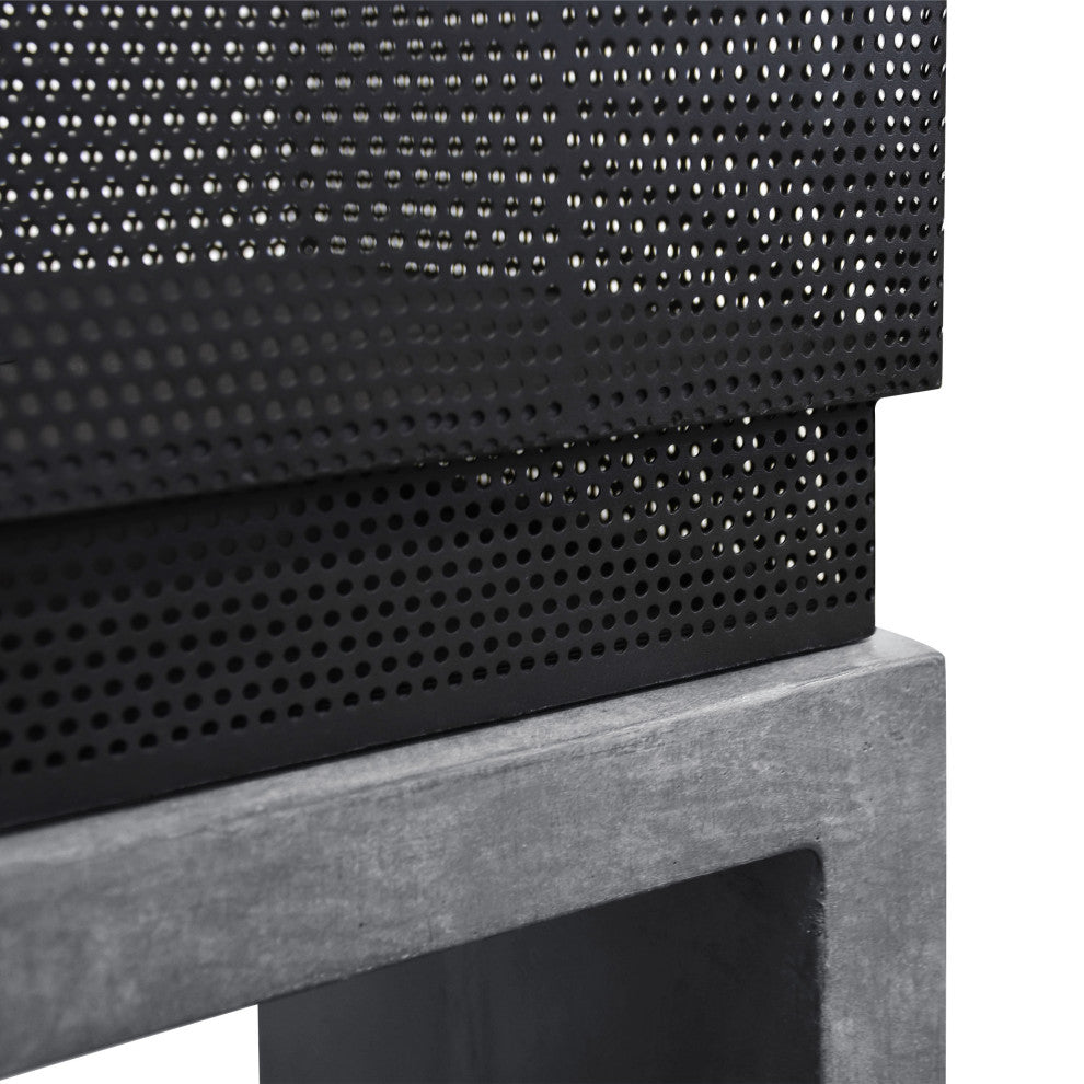 Astella Sentinel Fire Basket, Gray Cement