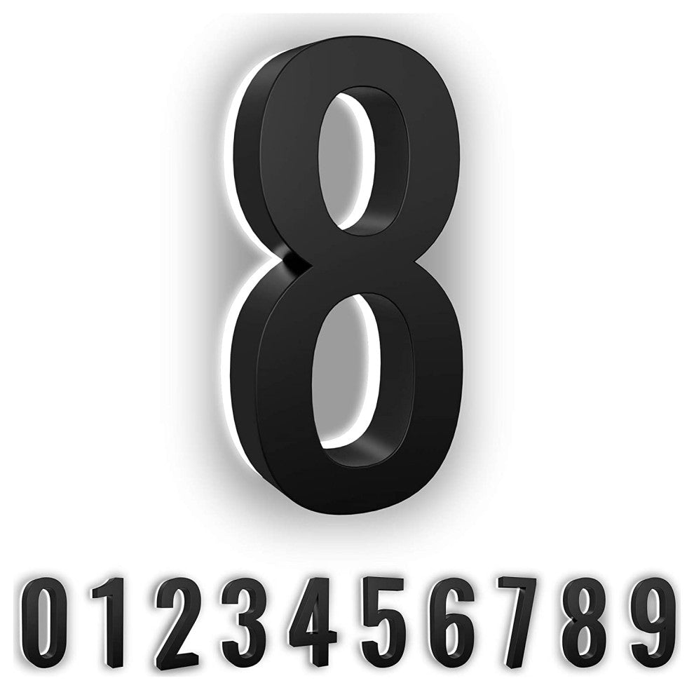 5 in ABS Backlit LED Floating Address Number, Up-Scale Modern Look LumaNumbers,