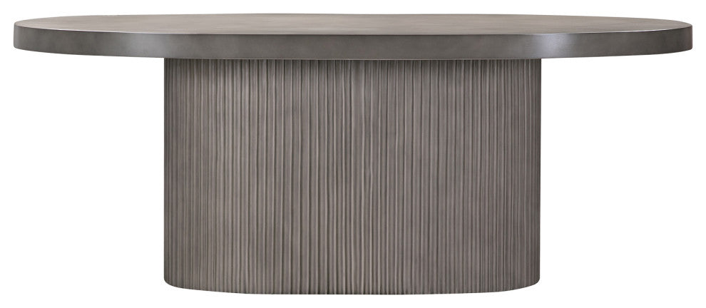 Wave Oval Dining Table, Gray Concrete