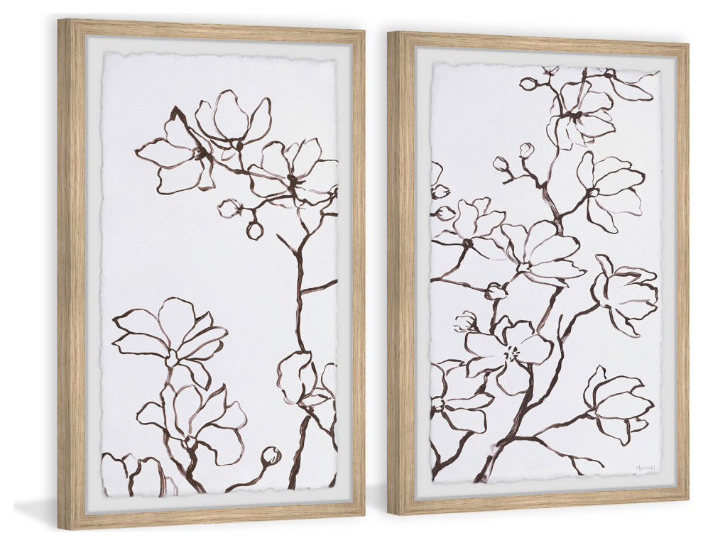 Flowery Branches Diptych, 2-Piece Set, 12x18 Panels