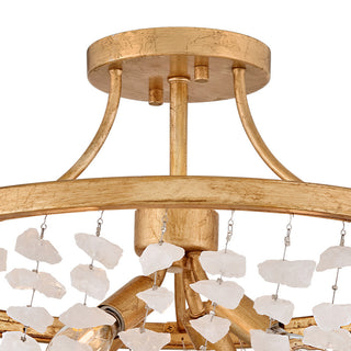 Fredrick Ramond Myra Medium Semi-Flush Mount, Distressed Brass