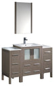 Torino 48" Gray Oak Modern Bathroom Vanity With 2 Side Cabinets, FFT1040CH