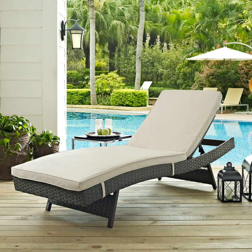 Sojourn Outdoor Patio Sunbrella, Chaise, Antique Canvas Beige