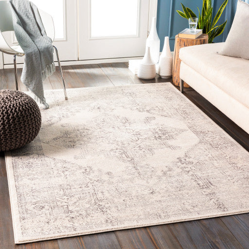 Surya Roma ROM-2322 5'3"x7'1" Rug, White/Light Gray/Medium Gray