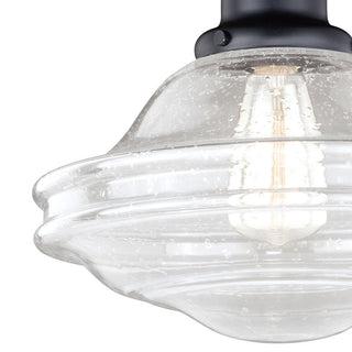 Huntley 12" Semi Flush Ceiling Light Clear Glass Oil Rubbed Bronze