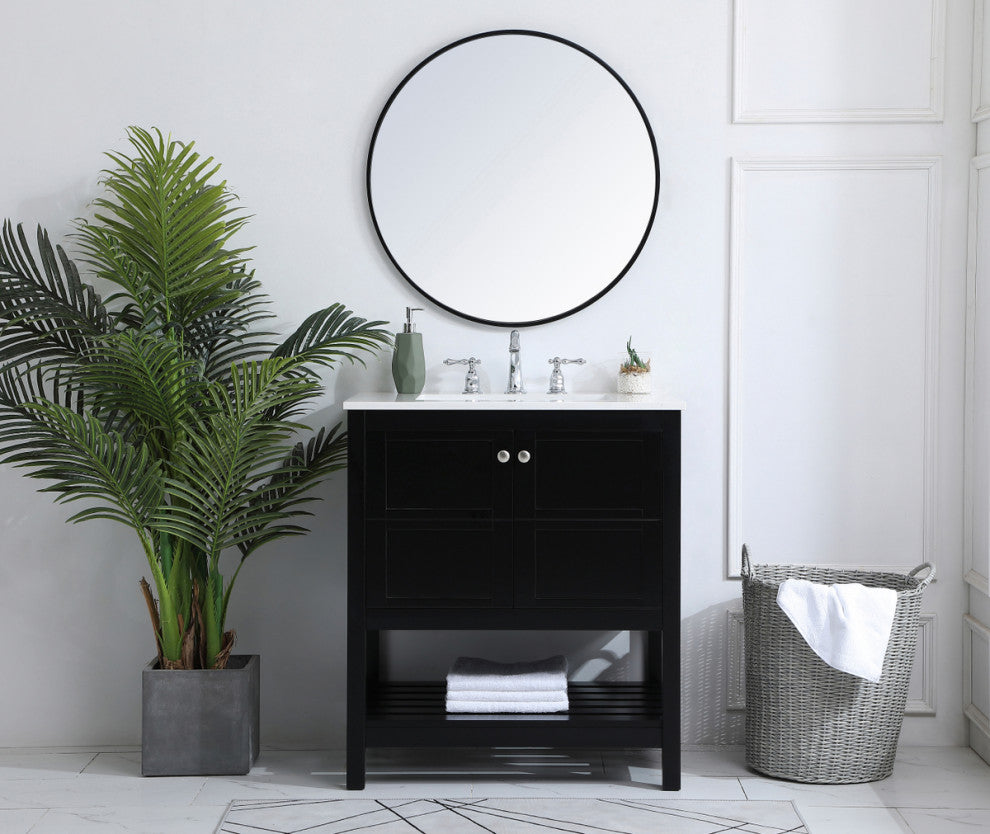 Tucker Black 30" Single Sink Bathroom Vanity