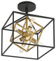 Artika Imperium Semi-Flushmount Ceiling Light, Black & Gold
