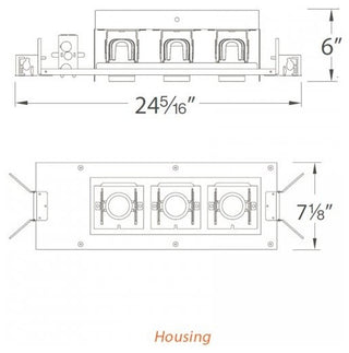 LED Precision Multiple Three-Light IC Rated Housing, 2700K Flood