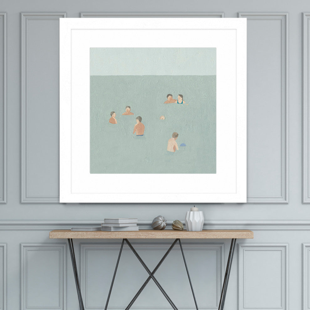 "The Swimmers II" Matted and Framed, 36" x 36"