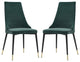 Elite Living Chelsea, Set of 2, Velvet Upholstered Dining Chair, Velvet Green
