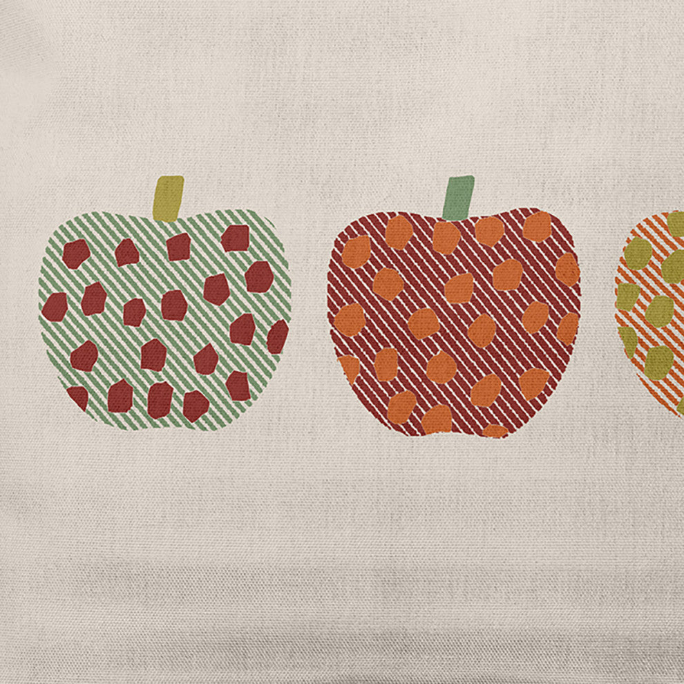 20"x20" Apples Decorative Throw Pillow, Maple Red