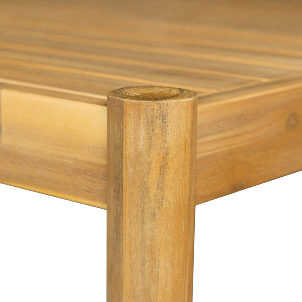 GDF Studio Outdoor Acacia Wood Dining Table, Light Teak, Light Teak