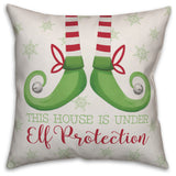 This House Is Under Elf Protection 20"x20" Throw Pillow Cover