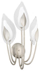 Blossom 3-Light Wall Sconce Silver Leaf Finish Clear Glass