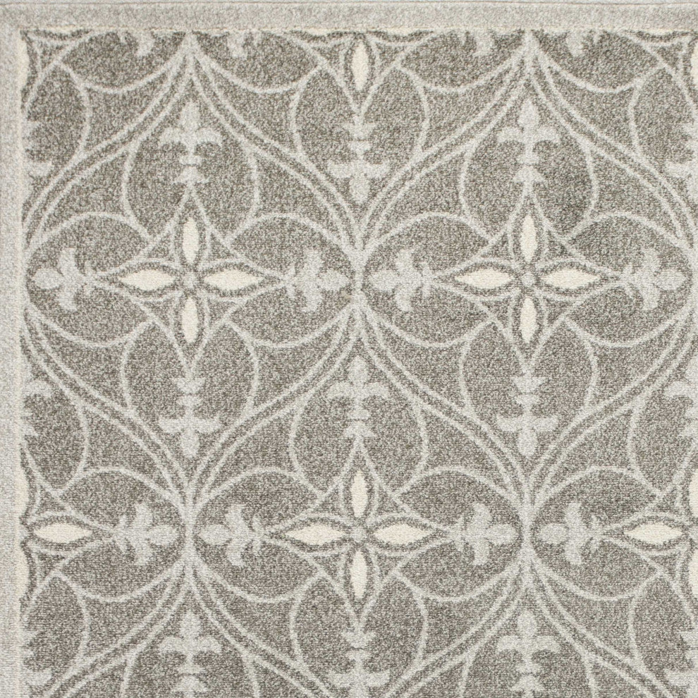 HomeRoots 7' x 10' UV treated Polypropylene Grey Area Rug